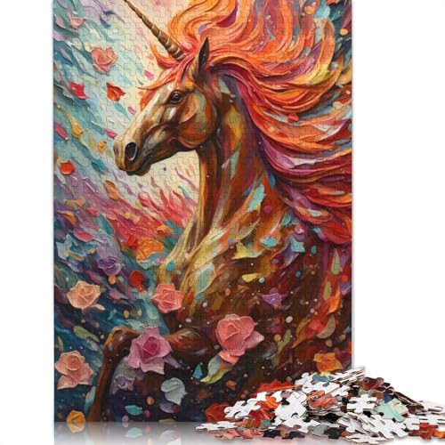 1500-teiliges Einhorn-Tier-Puzzle für Erwachsene und Teenager. Holzpuzzle für Erwachsene, Lernspiel, Herausforderungsspielzeug, 1500 Teile (85 x 57 cm) von GQmoney