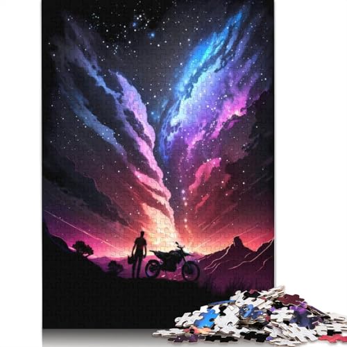 1500-teiliges Galaxy-Biker-Puzzle für Erwachsene Teenager. Holzpuzzle für Erwachsene, Lernspiel, Herausforderungsspielzeug, 1500 Teile (85 x 57 cm) von GQmoney