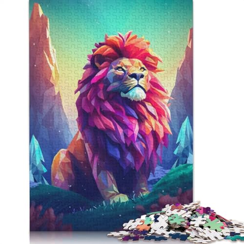 1500-teiliges Puzzle, Löwenvektor, 3D in der Wildnis, für Erwachsene, Holzpuzzle, Lernspielzeug, 1500 Teile (85 x 57 cm) von GQmoney