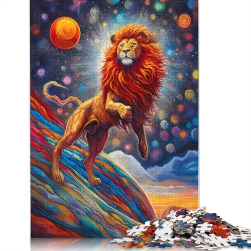 1500-teiliges Puzzle, lustiger Löwe, für Erwachsene, Holzpuzzle, Lernspielzeug, 1500 Teile (85 x 57 cm) von GQmoney