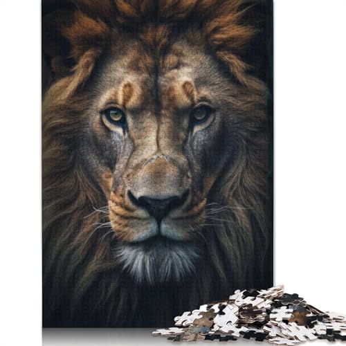 1500-teiliges Puzzle, schönes Löwenporträt, quadratische Puzzles für Erwachsene und Holzpuzzles, Familienaktivität, 1500 Teile (85 x 57 cm) von GQmoney