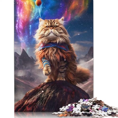 1500-teiliges Puzzle, süße Katzengalaxien, kreative quadratische Puzzles für Erwachsene und Holzpuzzles, Lernspielzeug, 1500 Teile (85 x 57 cm) von GQmoney