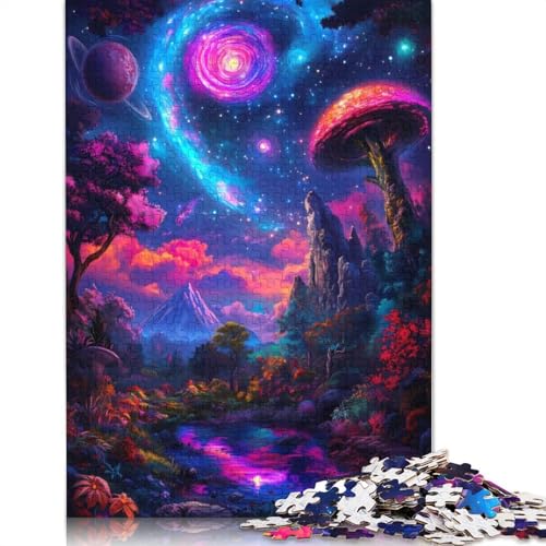 1500-teiliges Puzzle „Fantasielandschaft mit Galaxie“ für Erwachsene, Puzzle für Erwachsene und Jugendliche, Lernspiel, 1500 Teile (85 x 57 cm) von GQmoney