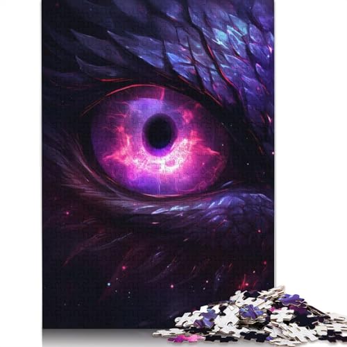 1500-teiliges Puzzle „Lila Drachenauge“ für Erwachsene Teenager, Holzpuzzles für Teenager, Geschenke, Entspannungspuzzles, Spiele, 1500 Teile (85 x 57 cm) von GQmoney