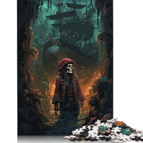 1500-teiliges Puzzle „Pirat im roten Mantel“ für Erwachsene, schwieriges Holzpuzzle für Teenager, Geschenke, Heimdekoration, Puzzlespielzeug, 1500 Teile (85 x 57 cm) von GQmoney
