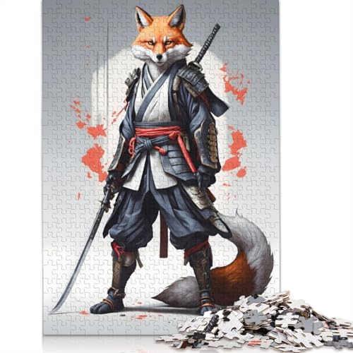 1500-teiliges Puzzle „Samurai-Fuchs“ für Erwachsene, Holzpuzzle, Lernspielzeug, 1500 Teile (85 x 57 cm) von GQmoney