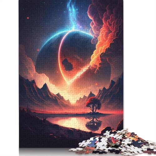 1500-teiliges Puzzle „Split of Planet Landscape“ für Erwachsene, schwierige Holzpuzzles, Lernspiel, Herausforderungsspielzeug, 1500 Teile (85 x 57 cm) von GQmoney