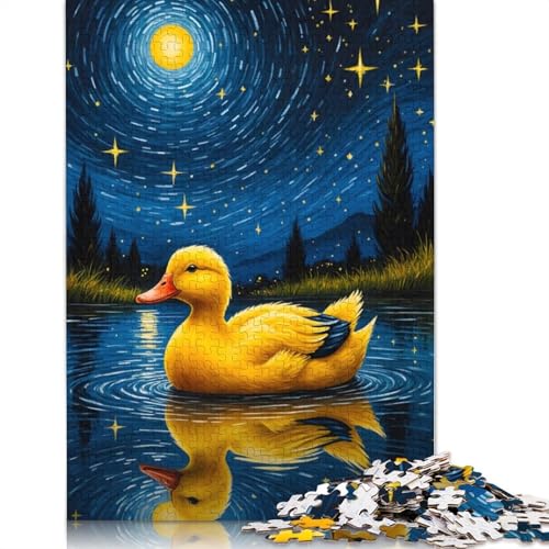 1500-teiliges Puzzle für Erwachsene, Ente, Sternennacht, kreatives quadratisches Puzzle für Erwachsene und Holzpuzzle, Lernspiel für Erwachsene, 1500 Teile (85 x 57 cm) von GQmoney