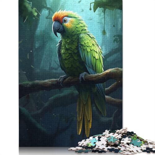 1500-teiliges Puzzle für Erwachsene, Papagei im Dschungel, Holzpuzzle für Erwachsene, Familienunterhaltungsspielzeug, 1500 Teile (85 x 57 cm) von GQmoney