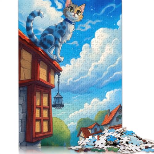 1500-teiliges Puzzle für Erwachsene, sitzende Katze, quadratisches Puzzle für Erwachsene und Holzpuzzle, Lernspiel, Herausforderungsspielzeug, 1500 Teile (85 x 57 cm) von GQmoney
