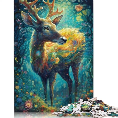 1500-teiliges Puzzle mit Hirschmotiv für Erwachsene, Holzpuzzle, Lernspielzeug, 1500 Teile (85 x 57 cm) von GQmoney