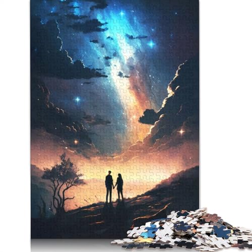 1500-teiliges Puzzle mit Sternenhimmel und romantischer Landschaft für Erwachsene und Teenager. Holzpuzzles für Teenager, Geschenke zum Entspannen, Puzzlespiele, 1500 Teile (85 x 57 cm) von GQmoney