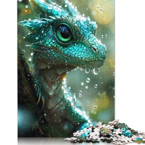 1500-teiliges Puzzle mit grünem Babydrachen für Erwachsene und Teenager. Puzzle für Erwachsene, Lernspiel für Erwachsene, 1500 Teile (85 x 57 cm) von GQmoney
