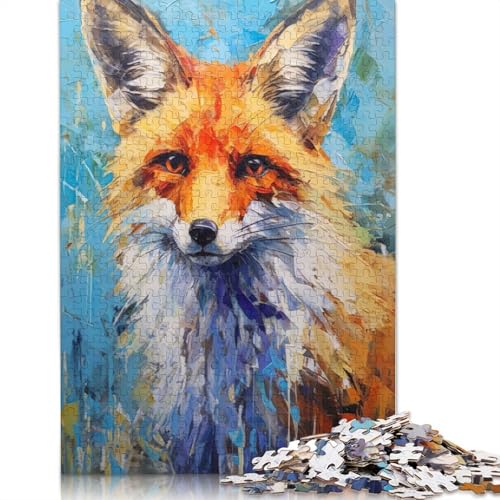1500-teiliges Puzzlespiel, Paletten-Fuchs-Malpuzzle für Erwachsene, Holzpuzzle, Lernspiel, Herausforderungsspielzeug, 1500 Stück (85 x 57 cm) von GQmoney