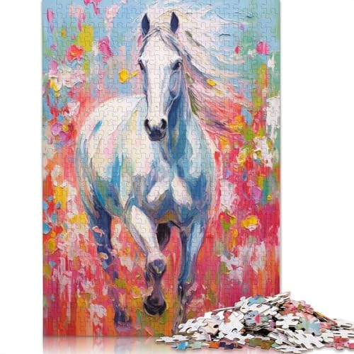 1500-teiliges Puzzlespiel, Paletten-Pferde-Malpuzzle für Erwachsene, Holzpuzzle, Lernspiel, Herausforderungsspielzeug, 1500 Stück (85 x 57 cm) von GQmoney