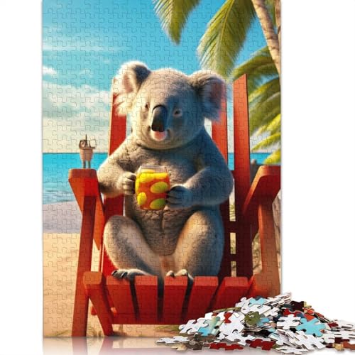 1500-teiliges Puzzlespiel „Waschbär, der den Strand heilt“, Puzzle für Erwachsene, Holzpuzzle, Lernspiel, Herausforderungsspielzeug, 1500 Stück (85 x 57 cm) von GQmoney