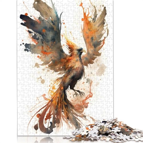 1500-teiliges Puzzlespiel Phoenix Puzzle für Erwachsene, Holzpuzzle, Lernspiel, Herausforderungsspielzeug, 1500 Stück (85 x 57 cm) von GQmoney