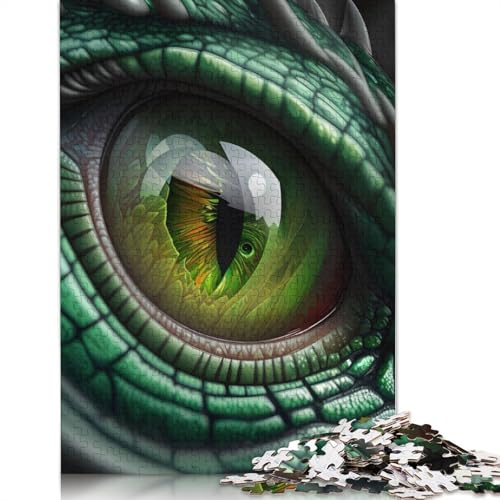 1500-teiliges grünes Drachenauge für Erwachsene, schwieriges Holzpuzzle für Teenager, Geschenke, Heimdekoration, Puzzlespielzeug, 1500 Teile (85 x 57 cm) von GQmoney