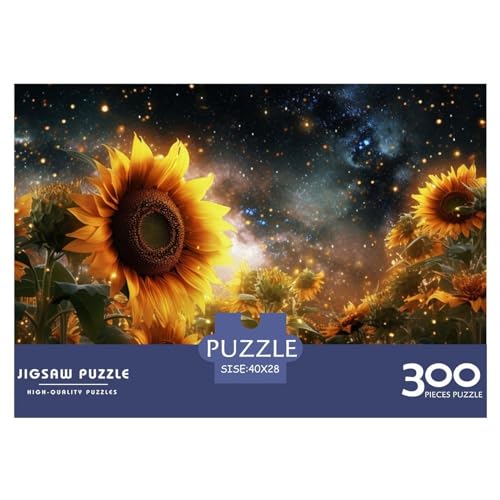 300 Teile Puzzle für Erwachsene, Galaxien, Sonnenblumen, Puzzle, kreatives rechteckiges Holzpuzzle, Geschenk für Freunde, Familie, 300 Teile (40 x 28 cm) von GQmoney