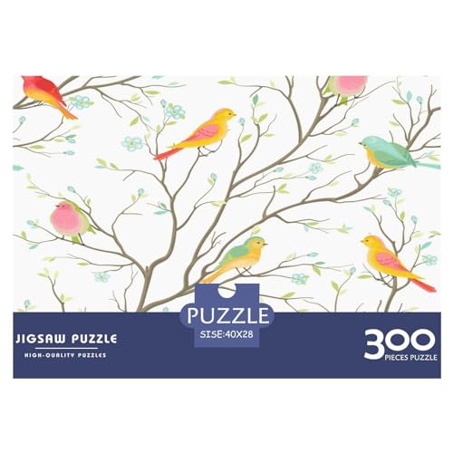 300-teiliges Puzzle, Zweig-Vogel-Puzzles für Erwachsene, Holzpuzzle, Lernspiel für Erwachsene, Kinder, 300 Teile (40 x 28 cm) von GQmoney