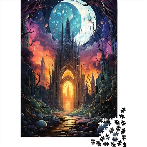 300-teiliges Puzzle, farbenfroh, psychedelisch, Weltraum-Kathedrale, kreatives 300-teiliges Puzzle für Weihnachts- und Geburtstagsgeschenke, 300 Teile (40 x 28 cm) von GQmoney