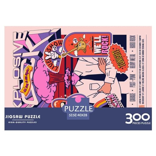 300-teiliges Puzzle, kreatives Poster-Puzzle für Erwachsene, Holzbrett-Puzzle, herausforderndes Spiel, 300 Teile (40 x 28 cm) von GQmoney