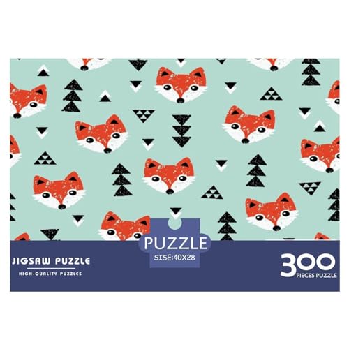 300-teiliges Puzzle für Erwachsene, Fuchs-Puzzles, 300 Teile, Holzbrett-Puzzle – Entspannungs-Puzzlespiele – Denksport-Puzzle, 300 Teile (40 x 28 cm) von GQmoney