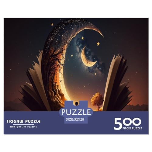 500 Teile Puzzle Mondbücher Puzzles für Erwachsene Holzbrettpuzzles Anspruchsvolles Spiel 500 Teile (52 x 38 cm) von GQmoney