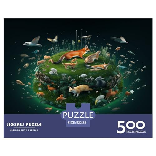 500 Teile Puzzle für Erwachsene, Vogelaugen-Puzzle, kreatives rechteckiges Holzpuzzle, Geschenk für Freunde und Familie, 500 Teile (52 x 38 cm) von GQmoney