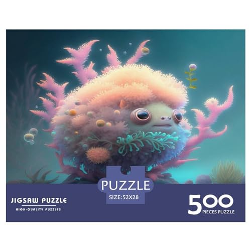 500 Teile kreative Puzzles, Cartoon-Monster-Puzzles, rechteckiges Puzzle, Lernspielzeug, Geschenk für Kinder und Erwachsene, 500 Stück (52 x 38 cm) von GQmoney