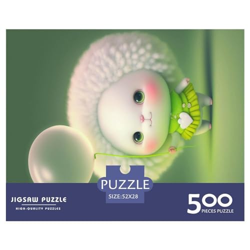 500 Teile kreative Puzzles, niedliche Puzzles, rechteckiges Puzzle, Lernspielzeug, Geschenk für Kinder und Erwachsene, 500 Stück (52 x 38 cm) von GQmoney