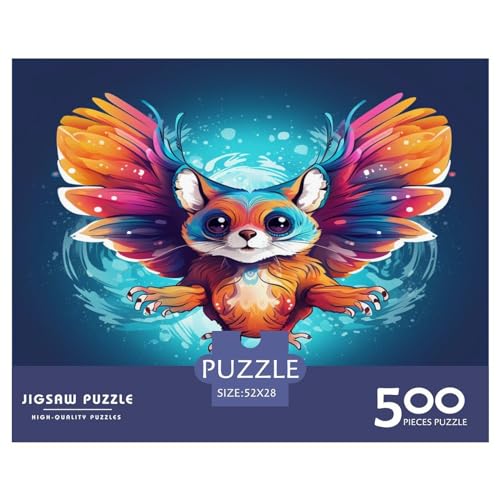 500-teiliges Puzzle für Erwachsene, Eichhörnchen-Puzzle, 500-teiliges Holzbrett-Puzzle – Entspannungs-Puzzlespiele – Denksport-Puzzle, 500 Teile (52 x 38 cm) von GQmoney