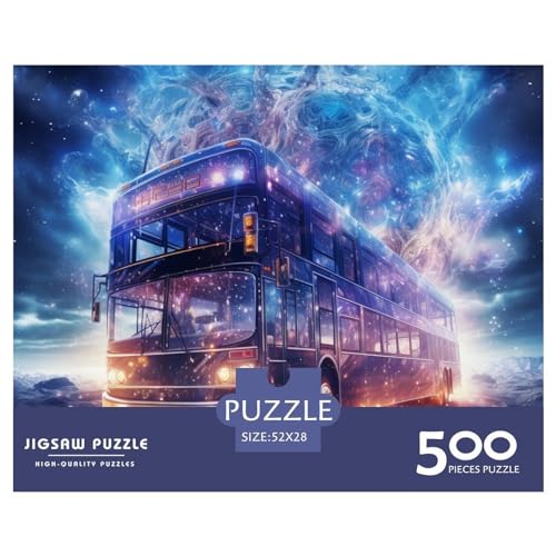 500-teiliges Puzzle für Erwachsene, Fantasy-Bus-Puzzles, 500 Teile, Holzbrett-Puzzle – Entspannungspuzzlespiele, Denksport-Puzzle, 500 Teile (52 x 38 cm) von GQmoney