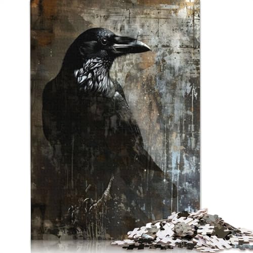520 Teile „Der Rabe“, zeitgenössische Kunst für Erwachsene, schwierige Holzpuzzles, Puzzles für Erwachsene, Lernspiel, Herausforderungsspielzeug, 520 Teile (52 x 38 cm) von GQmoney