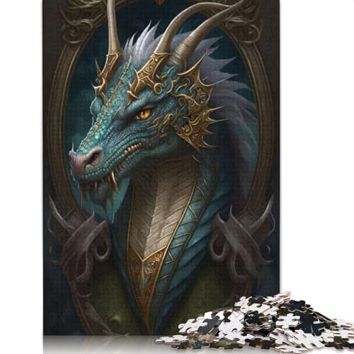 520 Teile Blauer alter Drache Puzzle für Erwachsene, Puzzle, Puzzles für Erwachsene, Lernspiele, DIY-Spielzeug, 520 Teile (52 x 38 cm) von GQmoney