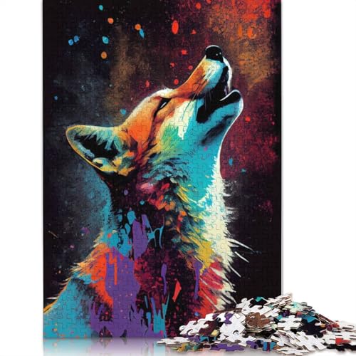 520 Teile Fuchs heulen Tier-Puzzles für Erwachsene, Puzzle-Puzzles für Erwachsene, Lernspiele, DIY-Spielzeug, 520 Stück (52 x 38 cm) von GQmoney