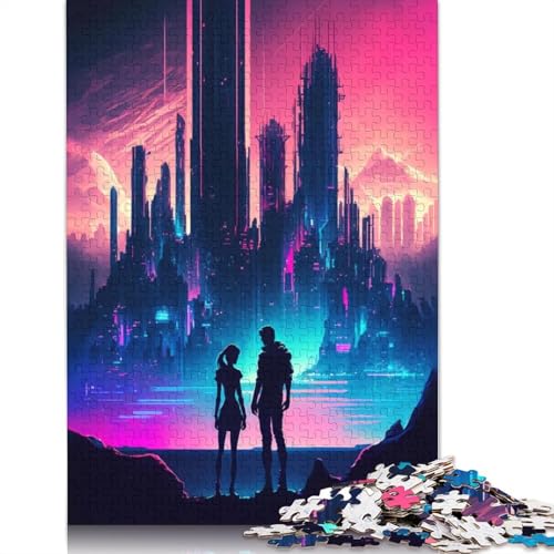 520-teiliges, futuristisches Stadtbild für Erwachsene, schwierige Puzzles, Puzzles für Erwachsene, Lernspiel, Herausforderungsspielzeug, 520 Stück (52 x 38 cm) von GQmoney