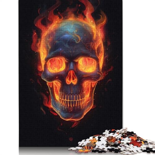 520-teiliges Feuerschädel-Puzzle für Erwachsene, Puzzle für Erwachsene und Jugendliche, Lernspiel, 520 Teile (52 x 38 cm) von GQmoney