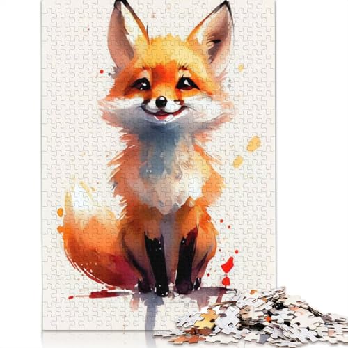 520-teiliges Fuchs-Aquarell-Puzzle für Erwachsene, Puzzle für Erwachsene und Jugendliche, Lernspiel, 520 Teile (52 x 38 cm) von GQmoney