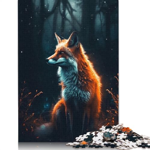 520-teiliges Fuchs-Leuchtpuzzle für Erwachsene, Puzzle für Erwachsene und Jugendliche, Lernspiel, 520 Teile (52 x 38 cm) von GQmoney