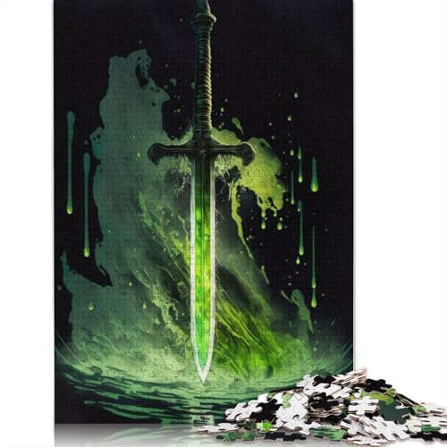 520-teiliges Obsidian-Katana-Puzzle für Erwachsene Teenager, Holzpuzzles für Erwachsene, Heimdekoration, Puzzlespielzeug, 520 Stück (52 x 38 cm) von GQmoney