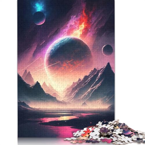 520-teiliges Puzzle „Bergsee-Kosmos“ für Erwachsene Teenager, Puzzle für Erwachsene, Lernspiel für Erwachsene, 520 Teile (52 x 38 cm) von GQmoney