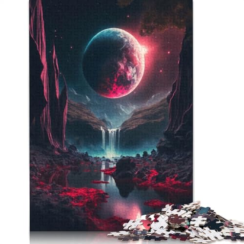 520-teiliges Puzzle „Blutmondaufgang“ für Erwachsene, schwierige Puzzles für Erwachsene, Lernspiel, Herausforderungsspielzeug, 520 Stück (52 x 38 cm) von GQmoney