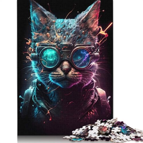 520-teiliges Puzzle „Coole Katzen“, quadratische Puzzles für Erwachsene und Holzpuzzles, Familienaktivität, 520 Teile (52 x 38 cm) von GQmoney