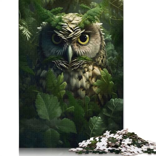 520-teiliges Puzzle „Eule 1“, kreatives quadratisches Puzzle für Erwachsene und Holzpuzzle, anspruchsvolles Spiel, 520 Teile (52 x 38 cm) von GQmoney