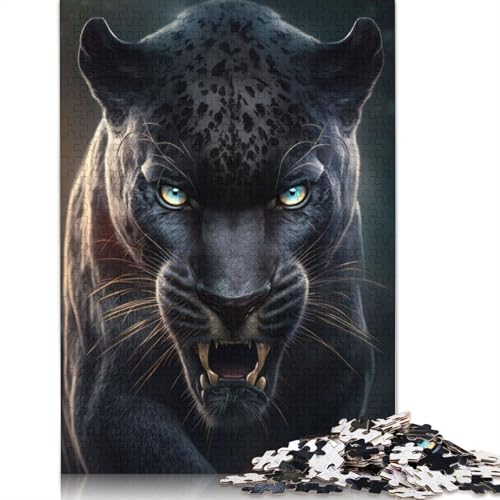 520-teiliges Puzzle „Feuriger Panther“ für Erwachsene, Holzpuzzle, Lernspielzeug, 520 Teile (52 x 38 cm) von GQmoney