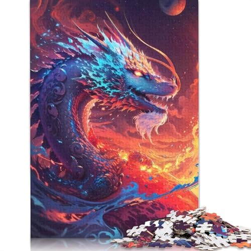 520-teiliges Puzzle „Himmlische Feuerschlange“ für Erwachsene Teenager. Holzpuzzle für Erwachsene, Lernspiel, Herausforderungsspielzeug, 520 Teile (52 x 38 cm) von GQmoney