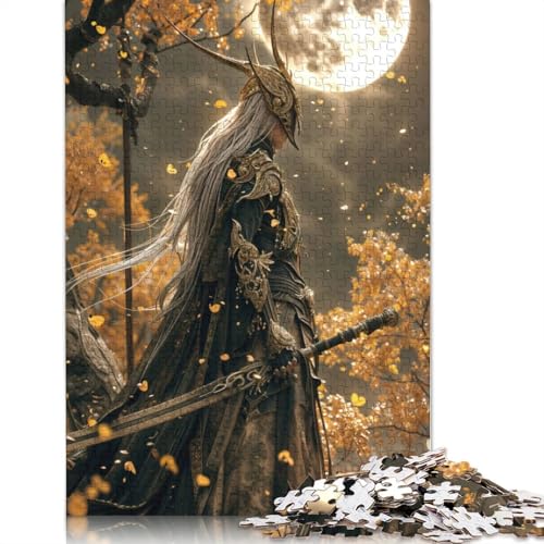 520-teiliges Puzzle „Hochelf unter Herbstmond“ für Erwachsene Teenager, Holzpuzzle für Erwachsene, Lernspiel, Herausforderungsspielzeug, 520 Teile (52 x 38 cm) von GQmoney