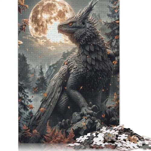 520-teiliges Puzzle „Mondschein-Greif-Sentinelmo“ für Erwachsene und Teenager. Holzpuzzle für Erwachsene, Lernspiel, Herausforderungsspielzeug, 520 Teile (52 x 38 cm) von GQmoney