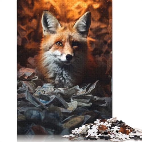 520-teiliges Puzzle „Reicher Wohlstand, Geld, Fuchs“, Puzzles aus Holz, Lernspiel für Erwachsene, 520 Teile (52 x 38 cm) von GQmoney